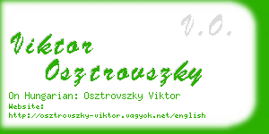 viktor osztrovszky business card